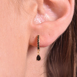 Culturesse Lenore Pave CZ Dainty Drop Earrings