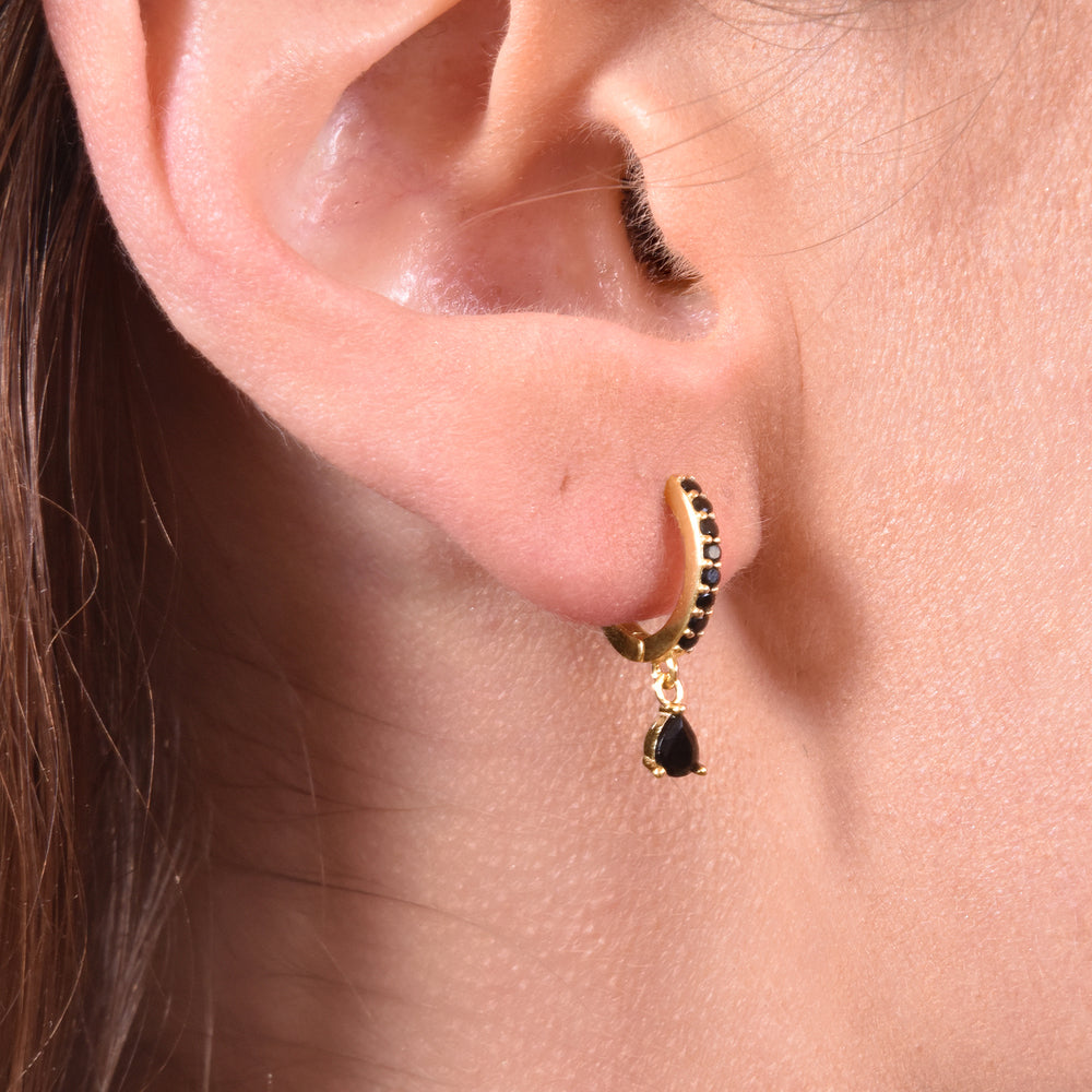 Culturesse Lenore Pave CZ Dainty Drop Earrings