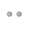 Culturesse Lue Dainty Opal Stud Earrings (Silver)