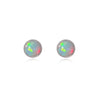 Culturesse Lue Dainty Opal Stud Earrings (Silver)