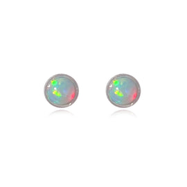 Culturesse Lue Dainty Opal Stud Earrings (Silver)