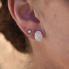 Culturesse Alyn Artisan Opal Stud Earrings (Silver)