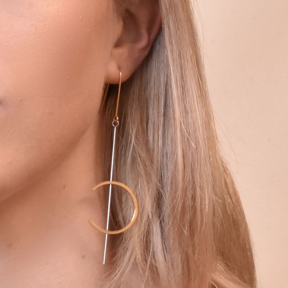 Culturesse Helene Line Art Drop Earrings