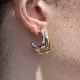 Culturesse Marcie Open Square Earrings (Silver)
