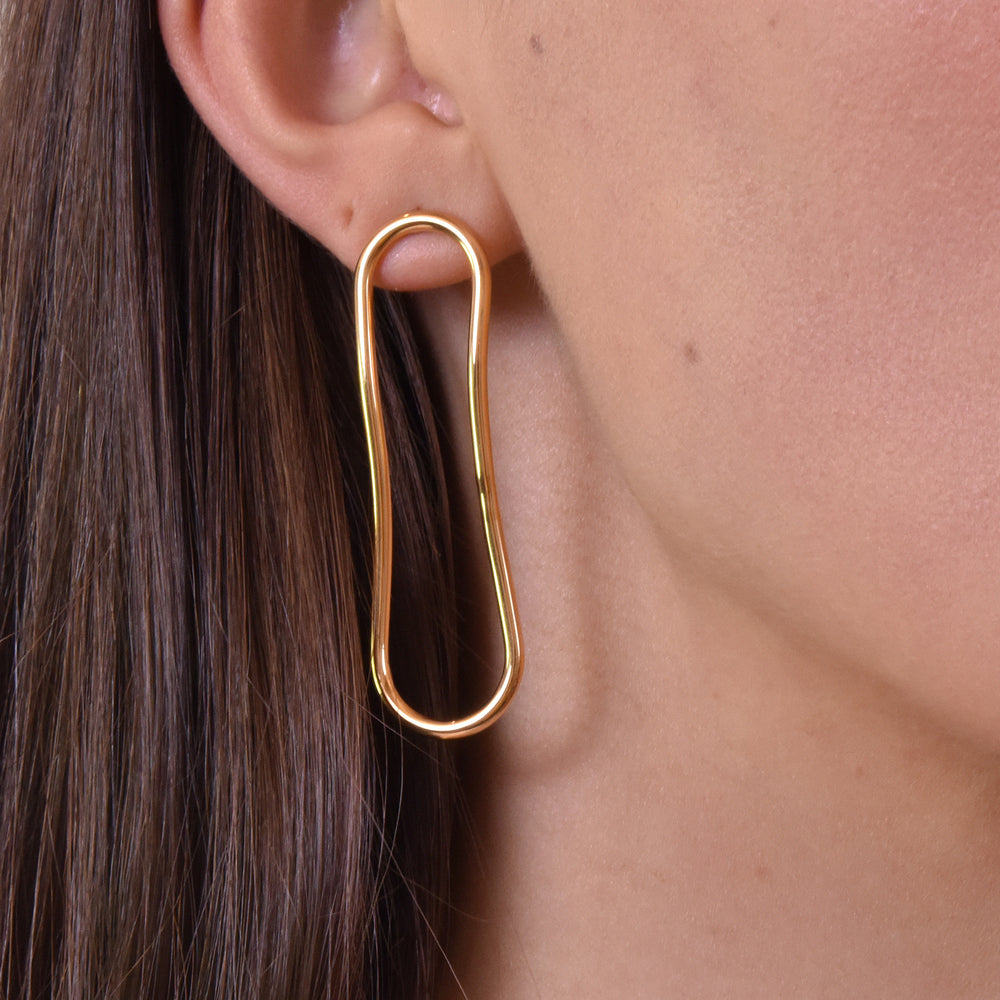 Culturesse Tiffany Contemporary Flow Earrings (Gold)