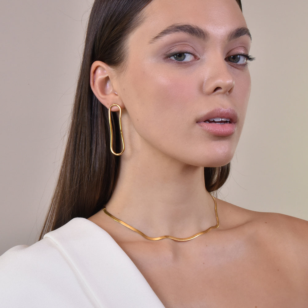 Culturesse Tiffany Contemporary Flow Earrings (Gold)