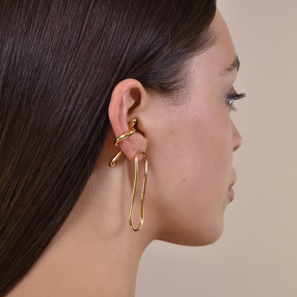 Culturesse Tiffany Contemporary Flow Earrings (Gold)