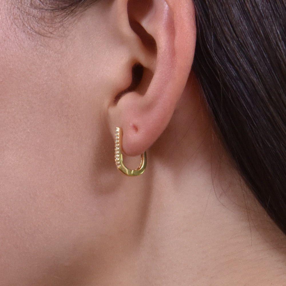 Culturesse Dione Gold Filled U Huggie Earrings