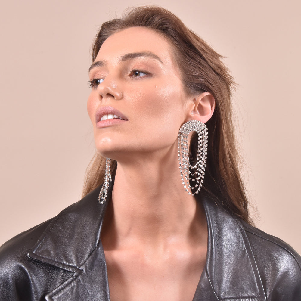 Culturesse Elle Crystal Diamante Earrings