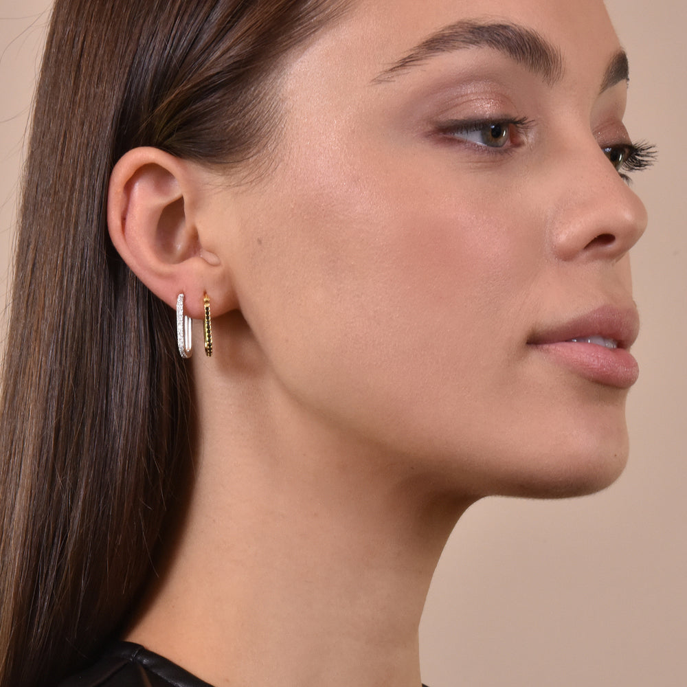 Culturesse Parker Dainty Silver Huggie Earrings