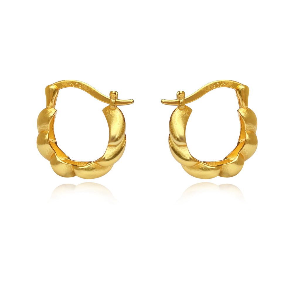 Culturesse Davina Croissant Hoop Earrings (Gold Vermeil)