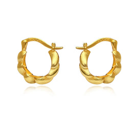 Culturesse Davina Croissant Hoop Earrings (Gold Vermeil)