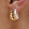 Culturesse Davina Croissant Hoop Earrings (Silver)