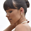 Culturesse Davina Croissant Hoop Earrings (Silver)