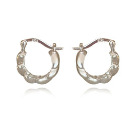 Culturesse Davina Croissant Hoop Earrings (Silver)