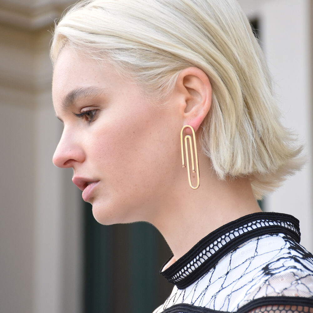 Culturesse Daeja Modern Paper Clip Statement Earrings