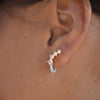 Culturesse Gabrielle Pastel Diamante Climber Earrings (Blue)