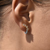 Culturesse Gabrielle Pastel Diamante Climber Earrings (Blue)