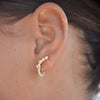 Culturesse Gabrielle Pastel Diamante Climber Earrings (Green)
