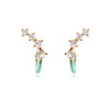 Culturesse Gabrielle Pastel Diamante Climber Earrings (Green)