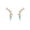 Culturesse Gabrielle Pastel Diamante Climber Earrings (Green)