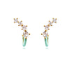 Culturesse Gabrielle Pastel Diamante Climber Earrings (Green)