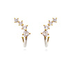 Culturesse Gabrielle Pastel Diamante Climber Earrings (White)