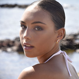 Culturesse Gabrielle Pastel Diamante Climber Earrings (Yellow)