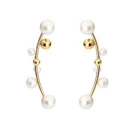 Culturesse Ines Vintage Pearl Climber Earrings