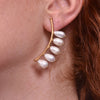 Culturesse Le Beaute 24K Pearl Curve Earrings