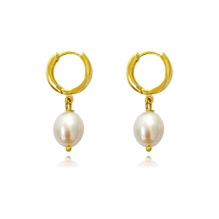 Culturesse Giselle 24k Gold Filled Pearl Drop Earrings