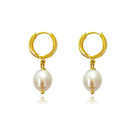 Culturesse Giselle 24k Gold Filled Pearl Drop Earrings