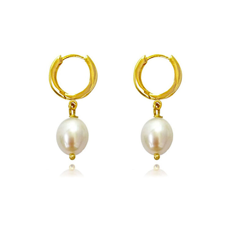 Culturesse Giselle 24k Gold Filled Pearl Drop Earrings