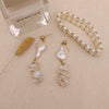 Culturesse Cleo Mismatching Pearl Stack Earrings