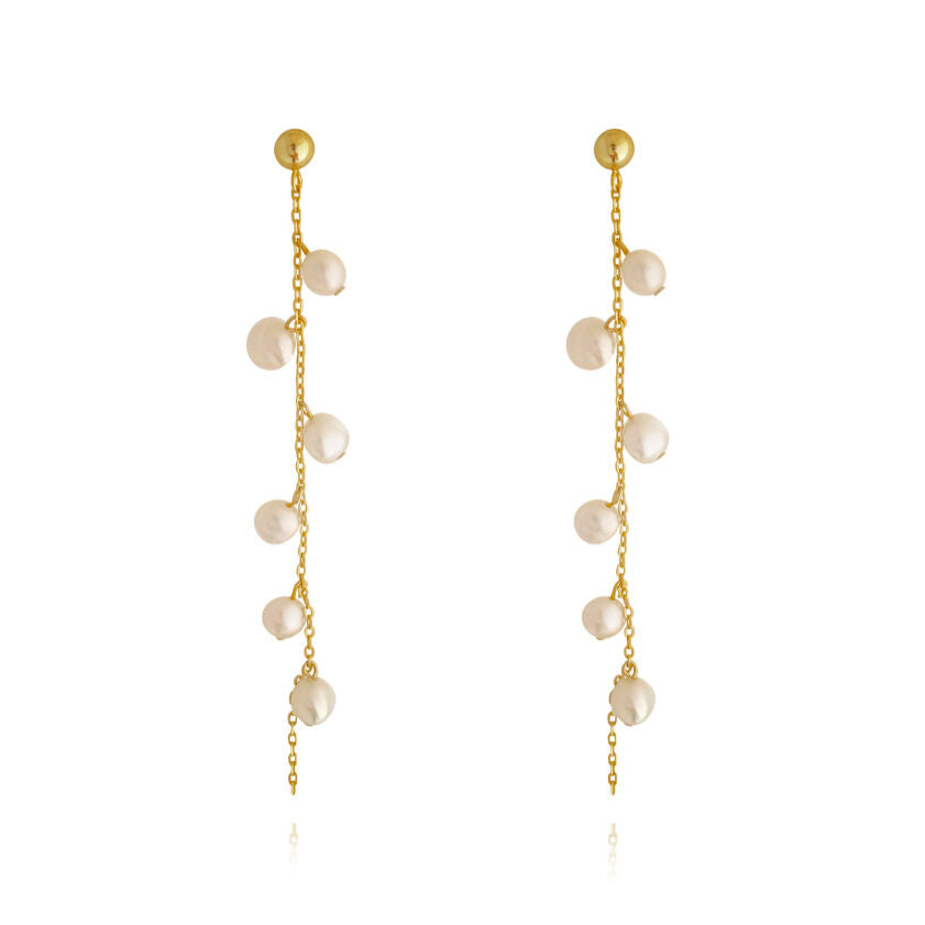Culturesse Andree Freshwater Pearl String Earrings