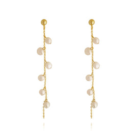 Culturesse Andree Freshwater Pearl String Earrings