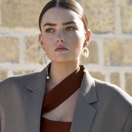 Culturesse Astoria Pearl Spiral Earrings