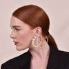 Culturesse Eira Pearl Swirl Hoop Earrings