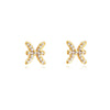Culturesse Pisces Zodiac Zirconia Pave Stud Earrings (Gold)