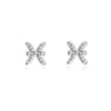 Culturesse Pisces Artisan Zirconia Pave Stud Earrings (Silver)
