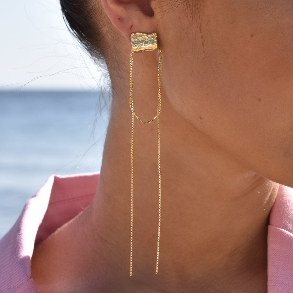 Culturesse Murphy Sculpture Wrap Tassel Earrings (Gold Vermeil)