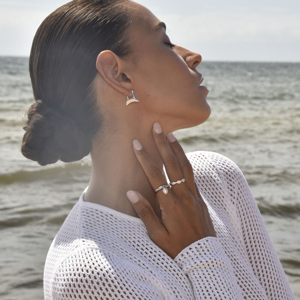 Culturesse Carter Artsy Silver Bag Earrings