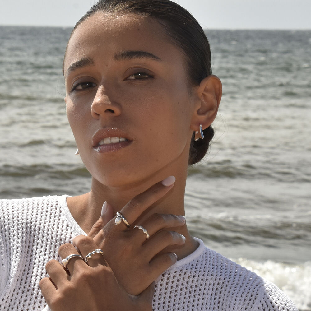 Culturesse Carter Artsy Silver Bag Earrings