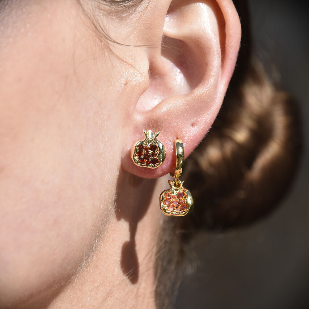 Culturesse Amaris Pomegranate Stud Earrings