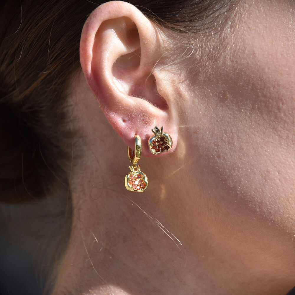 Culturesse Amaris Pomegranate Stud Earrings