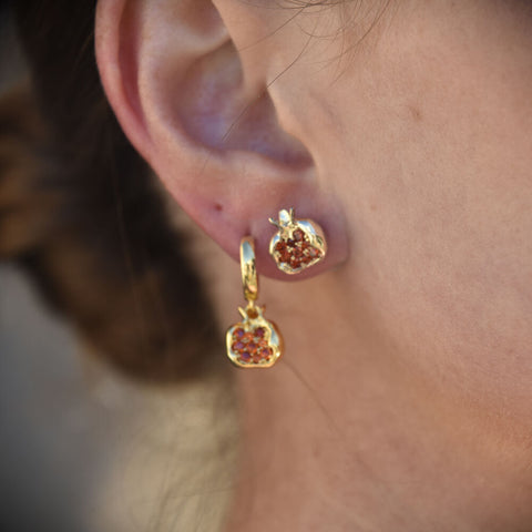Culturesse Amaris Pomegranate Stud Earrings
