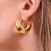 Culturesse Blakely Chunky Gold Bowl Earrings