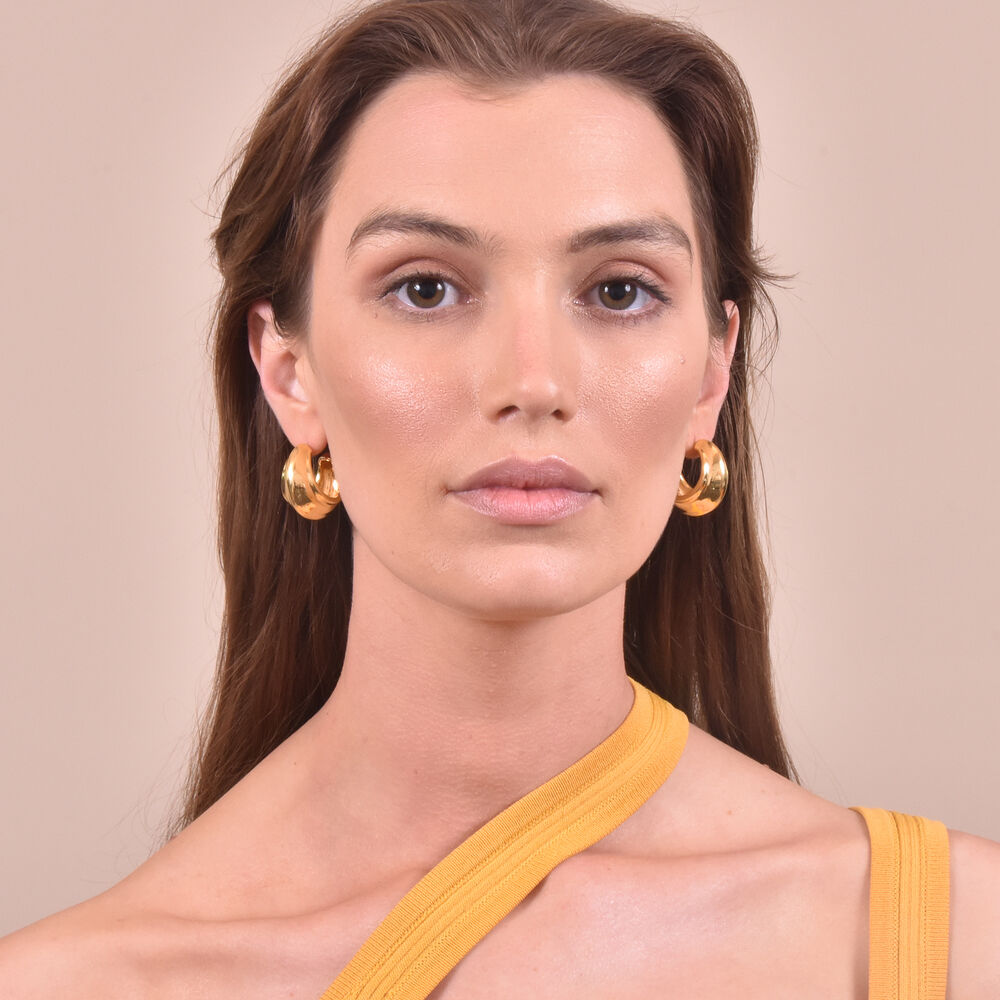 Culturesse Blakely Chunky Gold Bowl Earrings