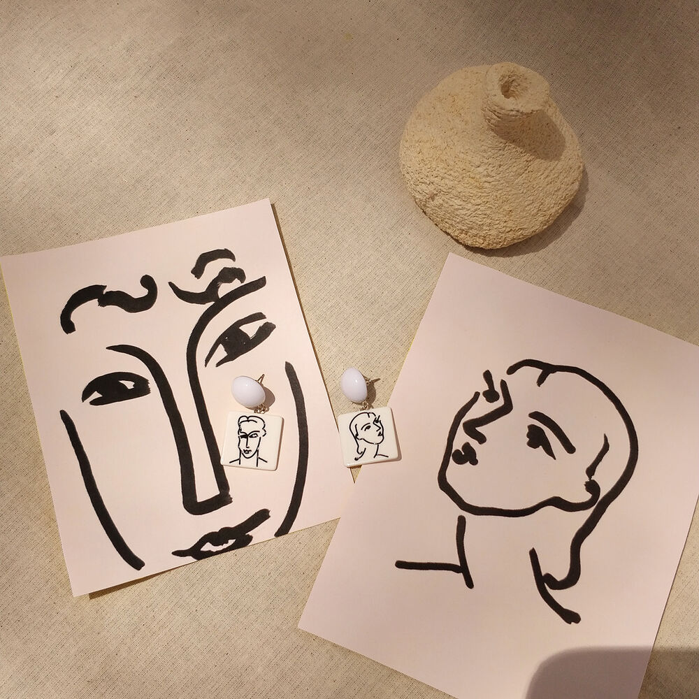Culturesse Matisse Artsy Portraits Drop Earrings