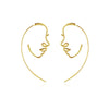 Culturesse Vianca Artsy Face To Face Earrings (Gold)